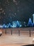 Defocused photography at the city crossroads, decoration of the night city for christmas and new year,