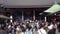 Defocused shot of crowd asian people in famous ancient buddhist temple Senso-ji