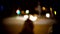 Defocused street view. C-mount lens circular bokeh