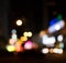 Defocused traffic bokeh light.