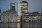 Defocused view of the City of London on a rainy night