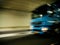 Defocused view of fast truck driving in Netherlands