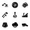 Deforestation icons set, simple style