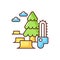 Deforestation RGB color icon