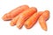 deformed carrots on white background