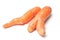 deformed carrots on white background