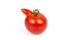 Deformed red tomato on a white background