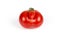 Deformed red tomato on a white background