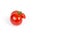 Deformed red tomato on a white background