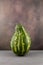 Deformed ugly watermelon. Pear- shaped watermelon. Concept - Food waste reduction. Eating imperfect foods