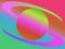 Degraded colored background with a ball combined with curved lines