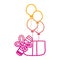 Degraded line balloons with present gift birthday party