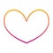 Degraded line nice heart shape love symbol