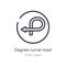 degree curve road outline icon. isolated line vector illustration from traffic signs collection. editable thin stroke degree curve