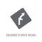 degree curve road sign icon. Trendy degree curve road sign logo