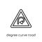 degree curve road sign icon. Trendy modern flat linear vector de