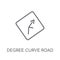 degree curve road sign linear icon. Modern outline degree curve