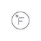 Degree Fahrenheit thin line icon. Linear vector symbol