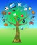 Degree Tree Shows Degrees And Qualifications 3d Illustration