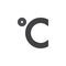 Degrees celsius temperature filled outline icon