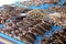 Dehydrated fish on a stall in a traditional Sukhothai market.