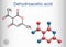 Dehydroacetic acid molecule. It is ketone, fungicide, antibacterial agent, plasticizer, E265. Structural chemical