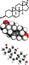 Dehydroepiandrosterone (DHEA, prasterone) steroid molecule, chemical structure