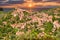 Deia village at sunset time, Palma Mallorca islands, Spain