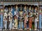 Deities on the exterior wall of the Sri Krishnan Temple (Hindu) in Singapore.