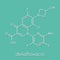 Delafloxacin antibiotic drug molecule fluoroquinolone class. Skeletal formula.