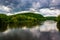 The Delaware River seen from a bridge in Belvidere, New Jersey.