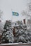 Delaware\'s State Flag in the snow