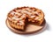 Delectable apple pie on a white background, Generative AI