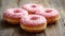 Delectable assortment of donuts on a crisp white background for exquisite food photography