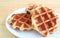 Delectable Belgian Liege Waffles on a White Plate