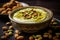 Delectable Bowl creamy pistachio butter. Generate Ai