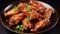 Delectable Chicken Wings with an Irresistible Marinade and Toasted Sesame. Generative AI