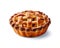 Delectable ideal full fresh apple pie isolated on a white background created by Generative AI