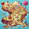 A delectable journey through Candy Island\\\'s sugary streets, Generative AI