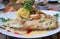 Delectable Pan-seared Lake Trout with Creamy Shrimp Sauce