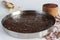 Delectable Ragi Halwa in round steel plate mold