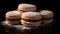 Delectable Top View Of Alfajores On A Sophisticated Black Background. Generative AI