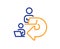 Delegate work line icon. Teamwork share sign. Vector