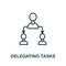Delegating Tasks icon from production management collection. Simple line Delegating Tasks icon for templates, web design and