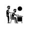 Delegation of work black icon, vector sign on isolated background. Delegation of work concept symbol, illustration
