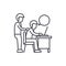 Delegation of work line icon concept. Delegation of work vector linear illustration, symbol, sign