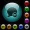 Delete blog comment icons in color illuminated glass buttons