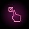 Delete, cancel, touch neon icon. Simple thin line, outline vector of touch gesture icons for ui and ux, website or mobile