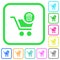 Delete from cart vivid colored flat icons icons