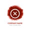 Delete cross icon - Red WaterColor Circle Splash